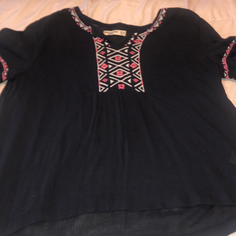 abercrombie kids navy blue blouse